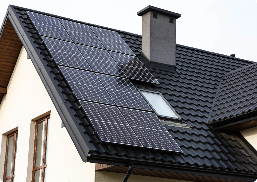 Image of solar panels on a residential house