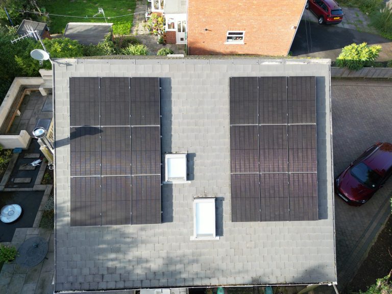 Solar Panels on the roof of a house