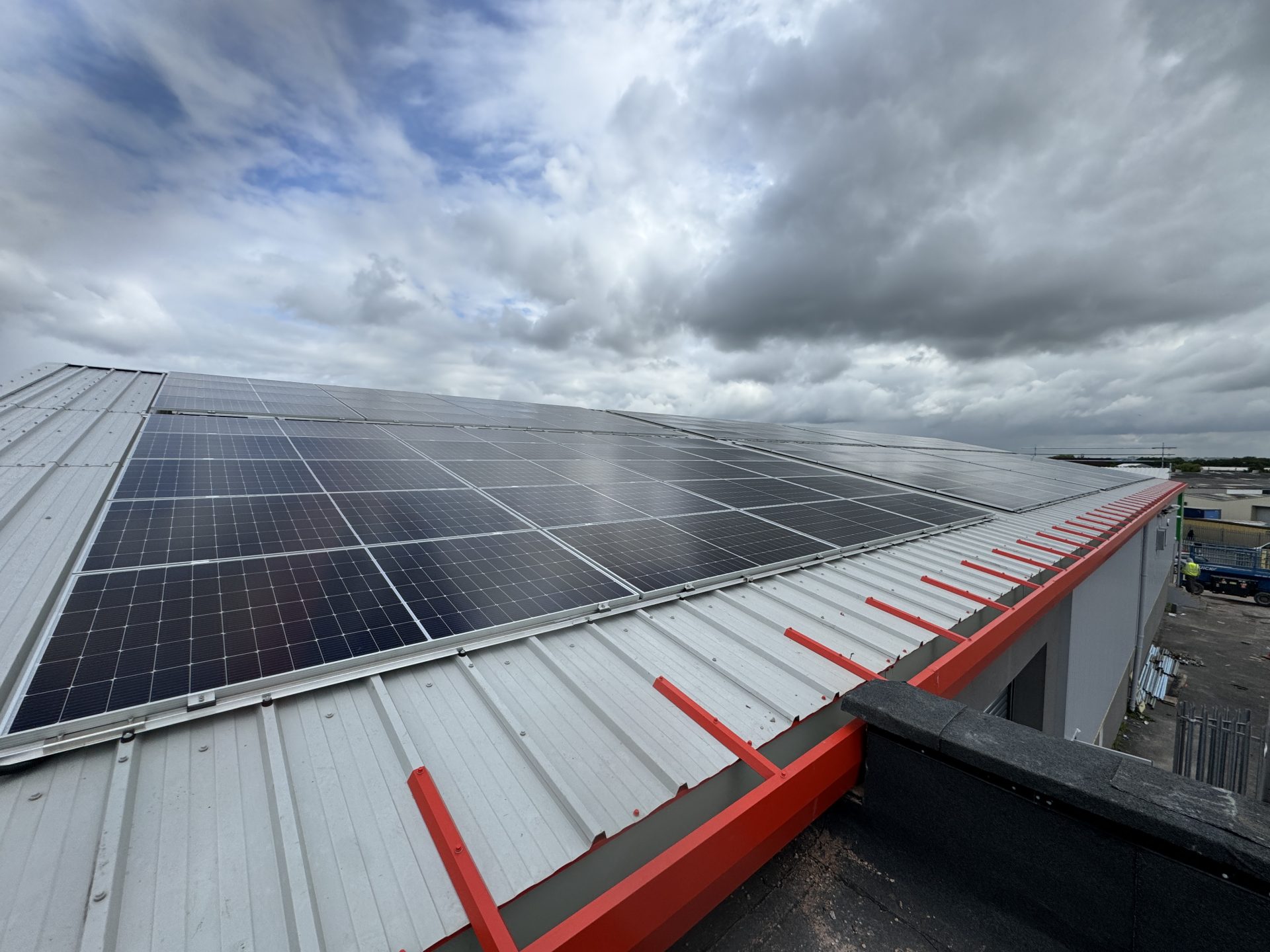 Solar panels installed on the roof at Space Station